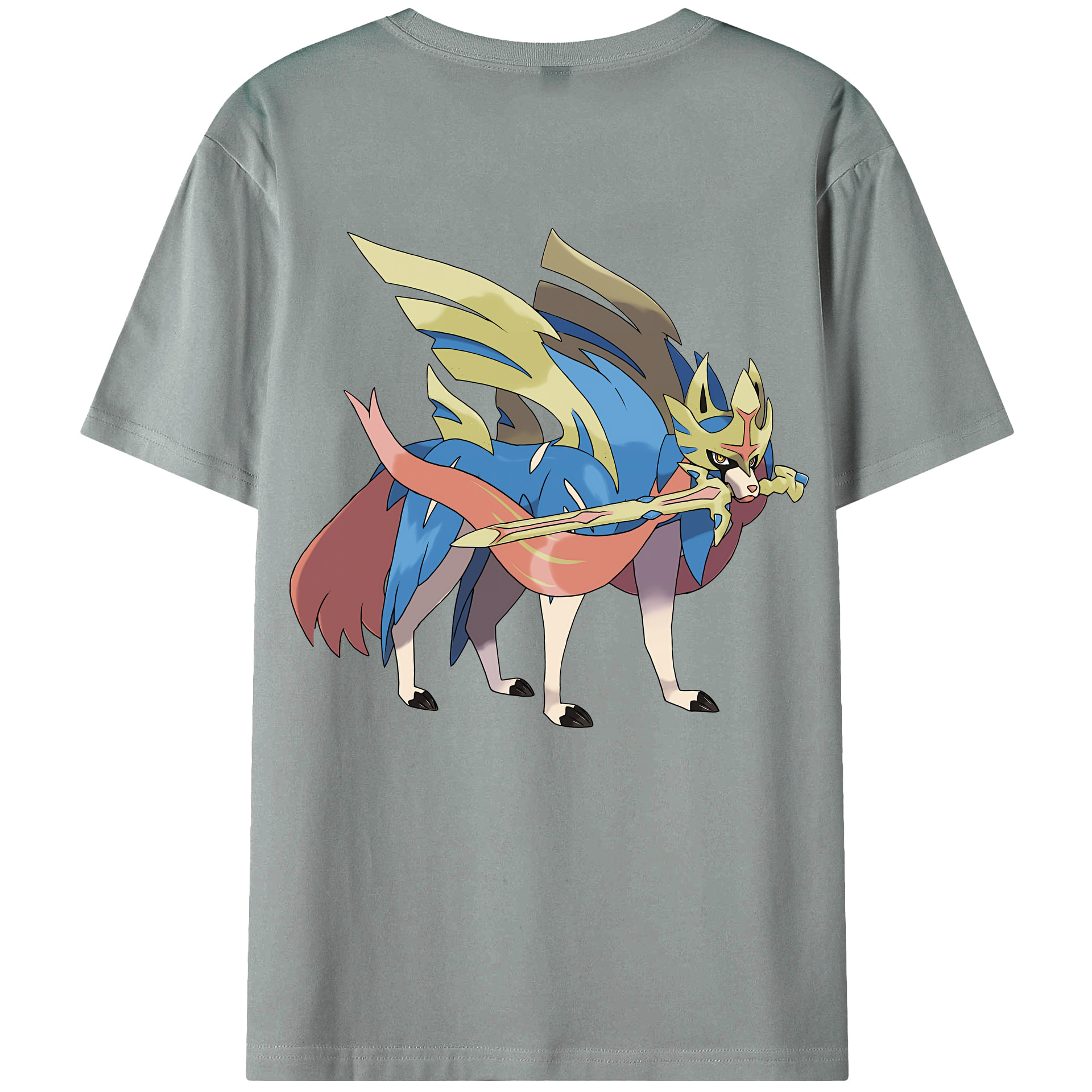 （画像用） ポケットモンスター Pokémon 綿100％ メンズ半袖Tシャツ（バックプリント） 通気性